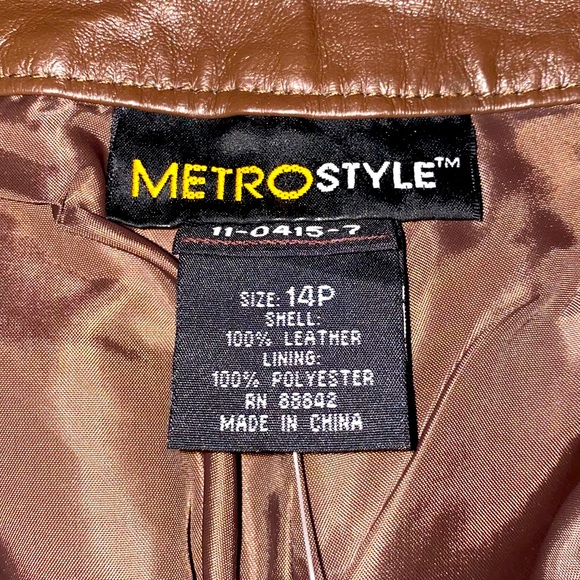 Metro style dark brown leather pants. - Picture 2 of 8